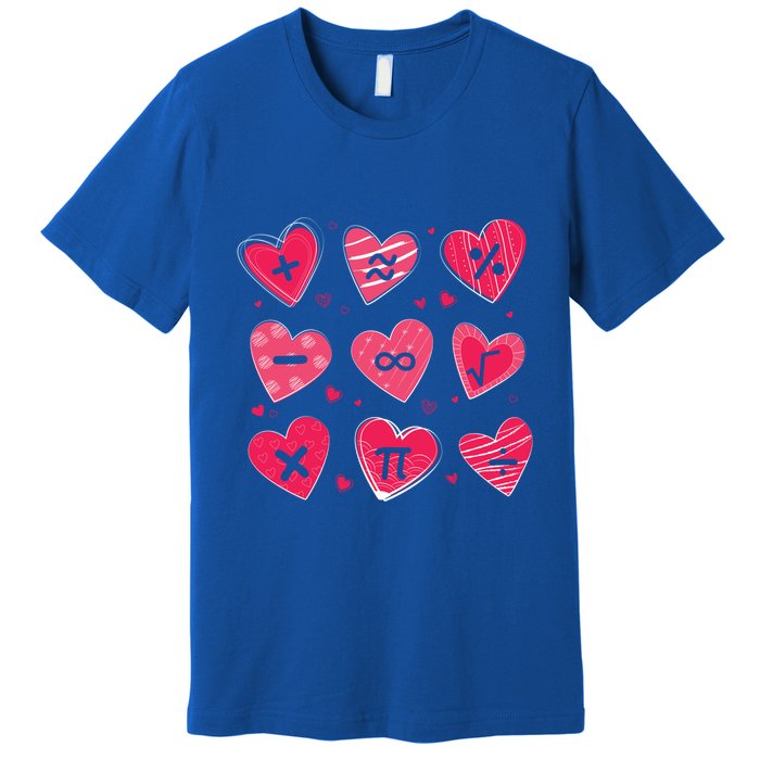 Math Heart Symbols Addition Pi Equation Design Gift Premium T-Shirt