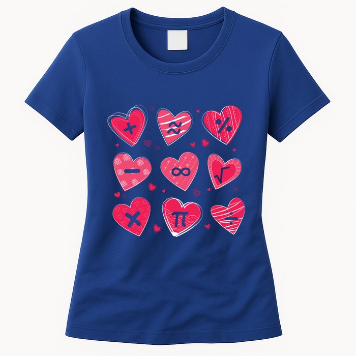 Math Heart Symbols Addition Pi Equation Design Gift Womens T-Shirt