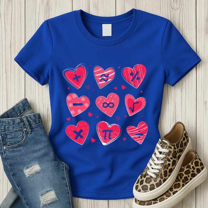 Math Heart Symbols Addition Pi Equation Design Gift Womens T-Shirt