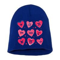 Math Heart Symbols Addition Pi Equation Design Gift Short Acrylic Beanie