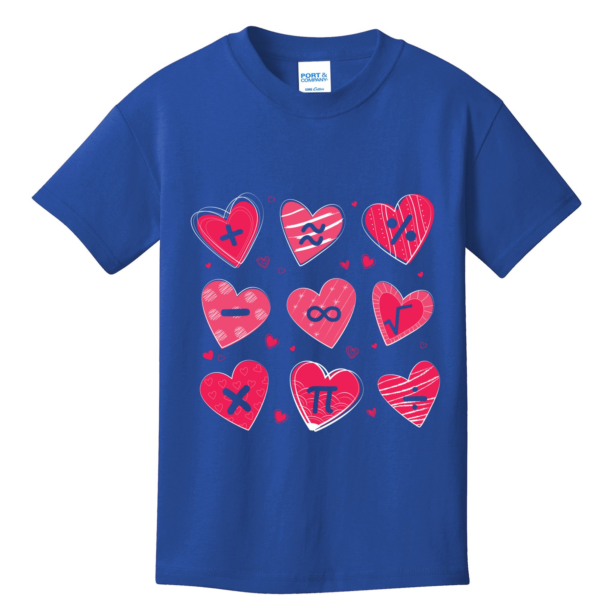 Math Heart Symbols Addition Pi Equation Design Gift Kids T-Shirt
