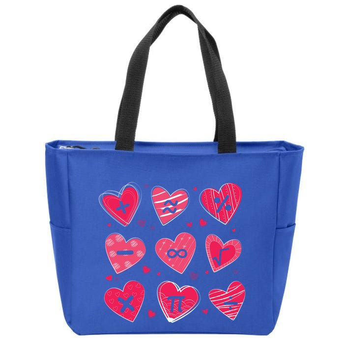 Math Heart Symbols Addition Pi Equation Design Gift Zip Tote Bag