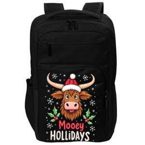 Mooey Holidays Santa Hat Merry Christmas Highland Cow Cute Gift Impact Tech Backpack