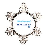 Meadowcreek High School Mustangs Lined Up Metallic Star Ornament