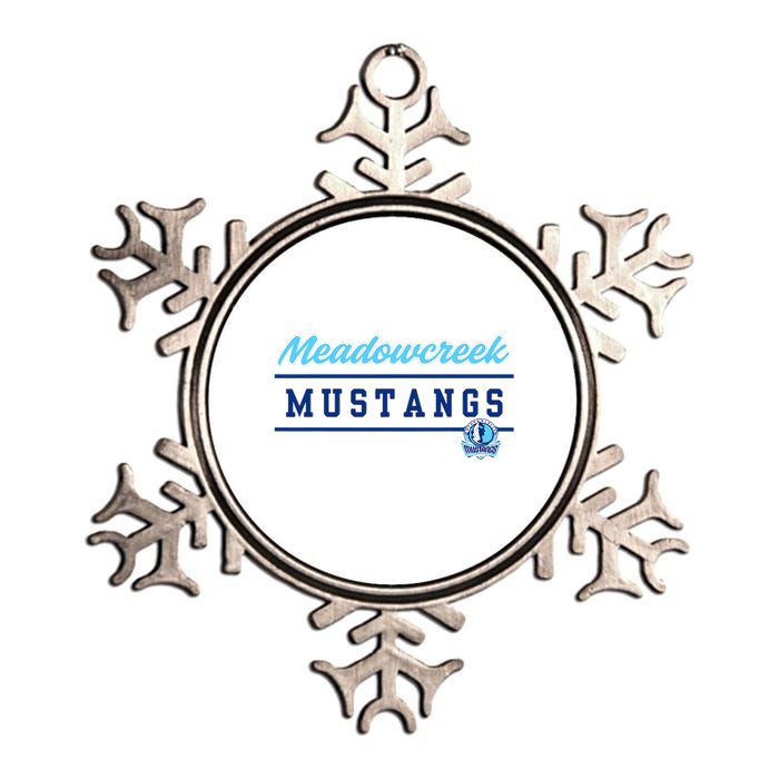 Meadowcreek High School Mustangs Lined Up Metallic Star Ornament