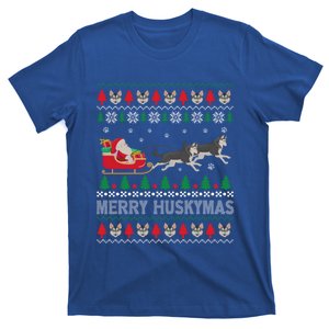 Merry Huskymas Siberian Husky Dogs Ugly Christmas Gift T-Shirt