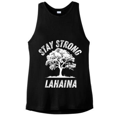 Maui Hawaii Strong Maui Wildfire Lahaina Survivor Ladies PosiCharge Tri-Blend Wicking Tank