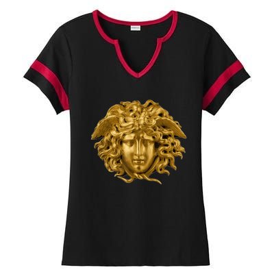 Medusa Head Snake Hair Greek Myth Gorgon Ladies Halftime Notch Neck Tee