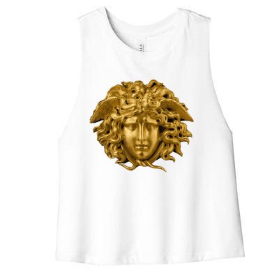 Medusa Head Snake Hair Greek Myth Gorgon Women's Racerback Cropped Tank