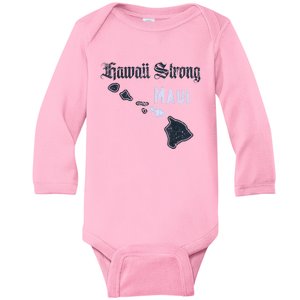 Maui Hawaii Strong Distressed Look Hawaii Baby Long Sleeve Bodysuit