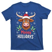 Mooey Holidays Santa Hat Merry Christmas Highland Cow Gift T-Shirt