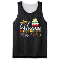 Mexican Holliday Sombrero Cute Cake Happy Birthday To Me Mesh Reversible Basketball Jersey Tank