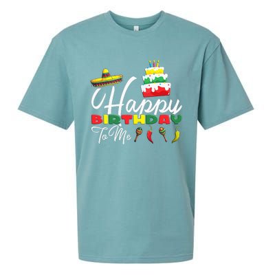 Mexican Holliday Sombrero Cute Cake Happy Birthday To Me Sueded Cloud Jersey T-Shirt