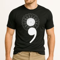 Mental Health Sunflower Semicolon Cooling Performance Crew T-Shirt