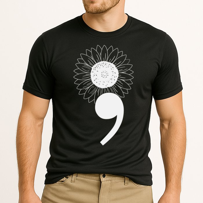 Mental Health Sunflower Semicolon Cooling Performance Crew T-Shirt