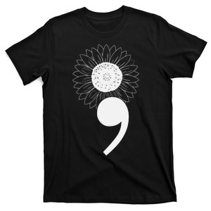 Mental Health Sunflower Semicolon T-Shirt