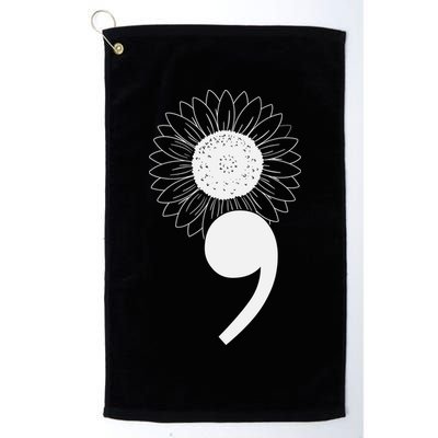 Mental Health Sunflower Semicolon Golf Towel
