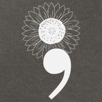 Mental Health Sunflower Semicolon Cotton Canvas Backpack