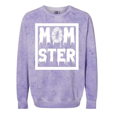 Momster Halloween Spooky Mom Colorblast Crewneck Sweatshirt