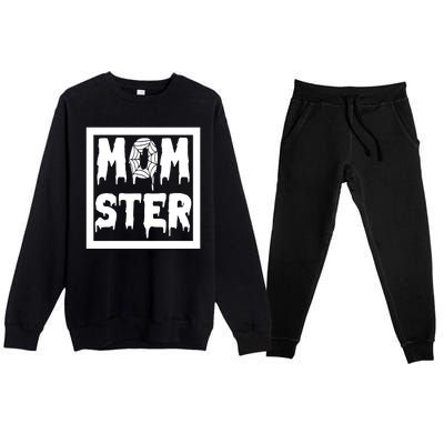 Momster Halloween Spooky Mom Premium Crewneck Sweatsuit Set