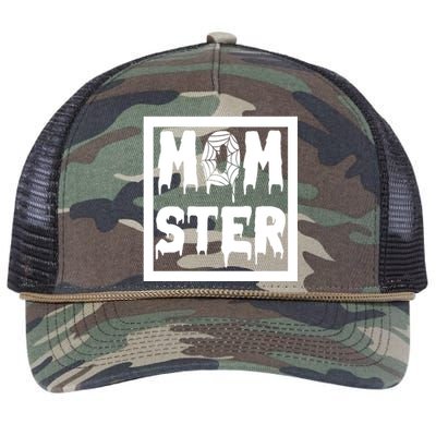 Momster Halloween Spooky Mom Retro Rope Trucker Hat Cap