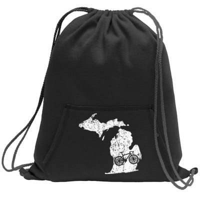 Michigan Home State Bike Cycling Triathlon Gift Sweatshirt Cinch Pack Bag