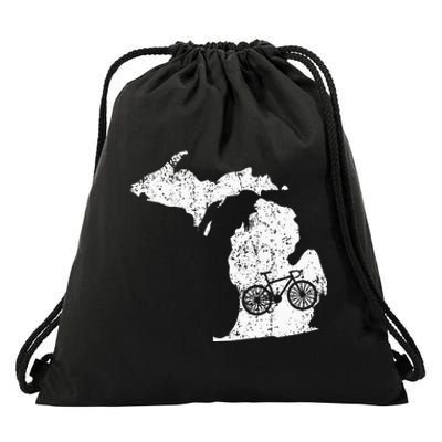 Michigan Home State Bike Cycling Triathlon Gift Drawstring Bag