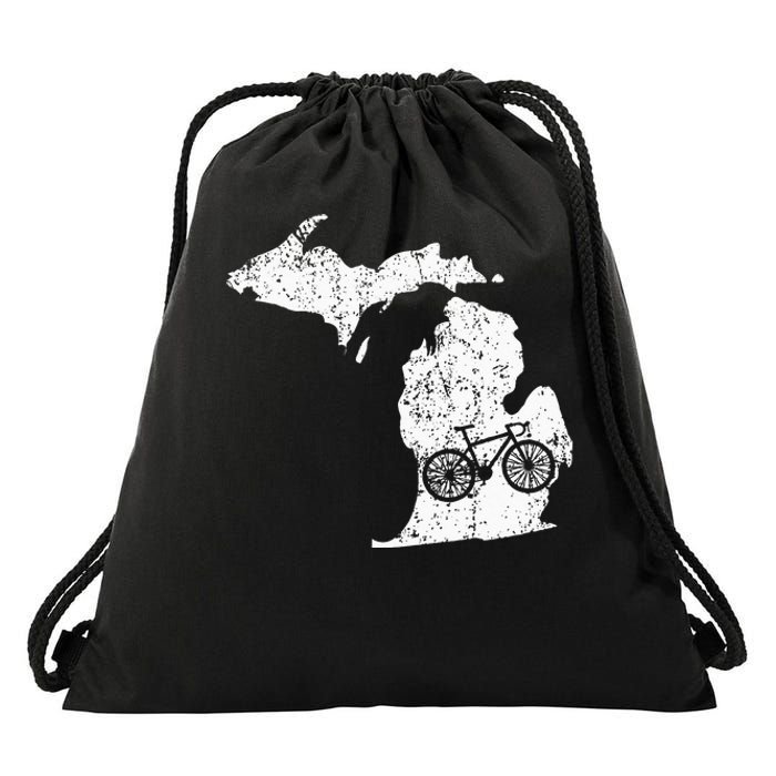 Michigan Home State Bike Cycling Triathlon Gift Drawstring Bag