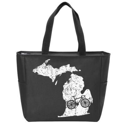 Michigan Home State Bike Cycling Triathlon Gift Zip Tote Bag