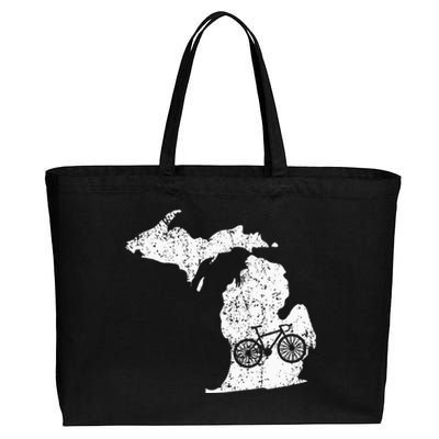 Michigan Home State Bike Cycling Triathlon Gift Cotton Canvas Jumbo Tote