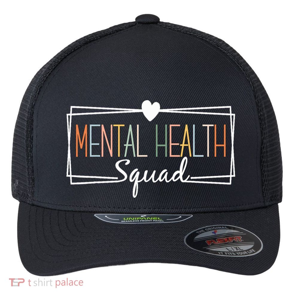 Mental Health Squad Brain Illness Mental Health Awareness Flexfit Unipanel Trucker Cap