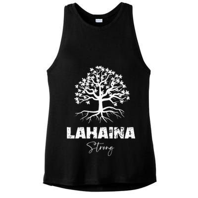 Maui Hawaii Strong Maui Wildfire Lahaina Survivor Ladies PosiCharge Tri-Blend Wicking Tank