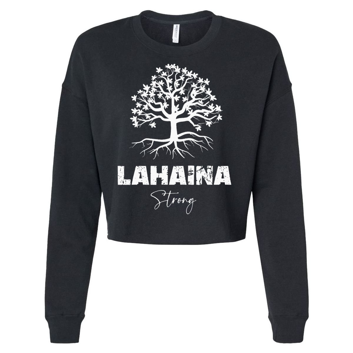 Maui Hawaii Strong Maui Wildfire Lahaina Survivor Cropped Pullover Crew