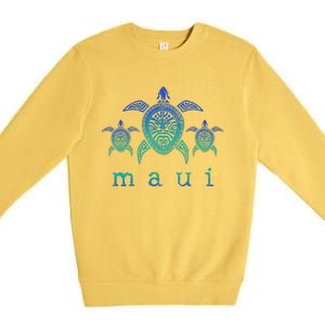 Maui Hawaii Sea Turtles Hawaiian Scuba Diving Souvenir Premium Crewneck Sweatshirt