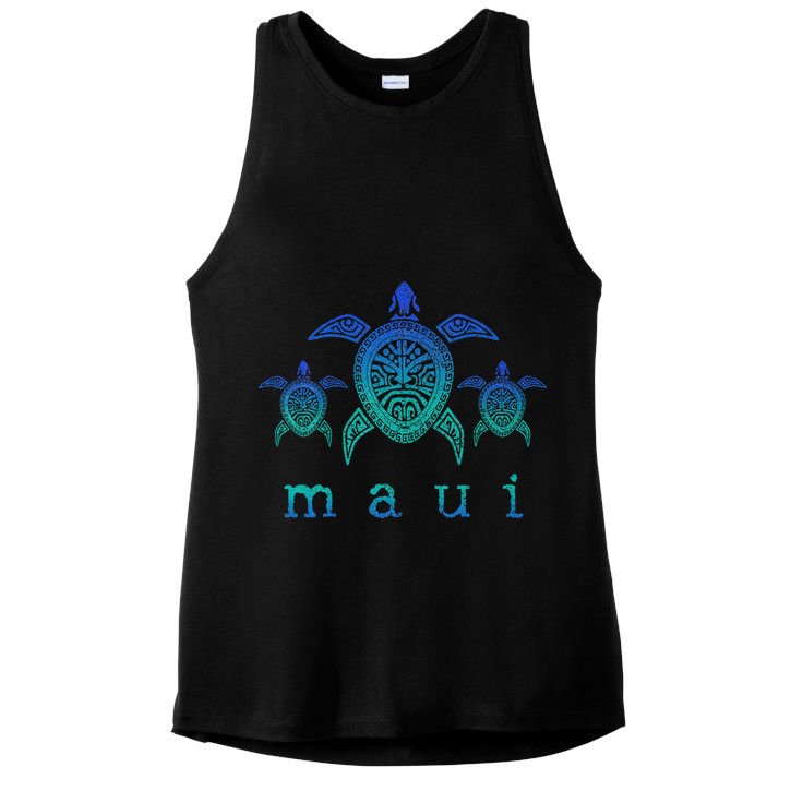 Maui Hawaii Sea Turtles Hawaiian Scuba Diving Souvenir Ladies PosiCharge Tri-Blend Wicking Tank