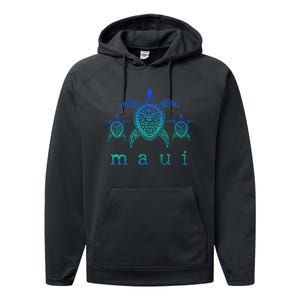 Maui Hawaii Sea Turtles Hawaiian Scuba Diving Souvenir Performance Fleece Hoodie