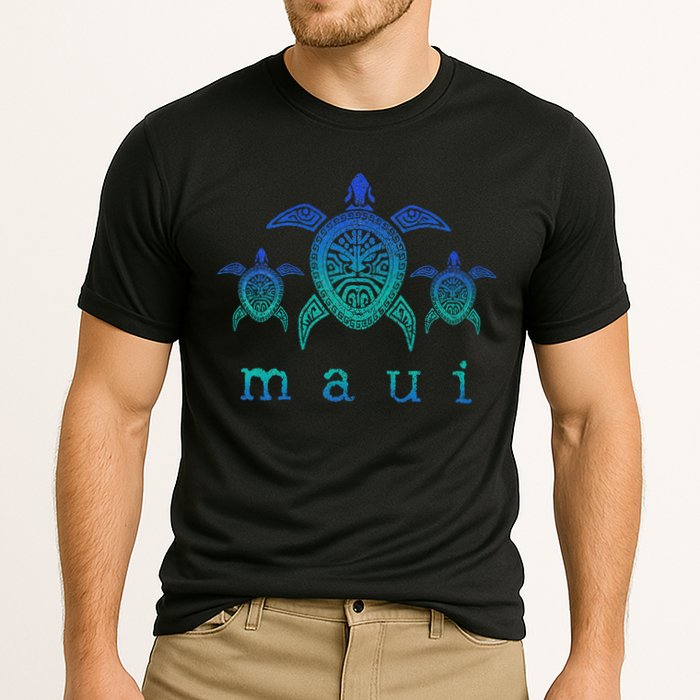 Maui Hawaii Sea Turtles Hawaiian Scuba Diving Souvenir Cooling Performance Crew T-Shirt