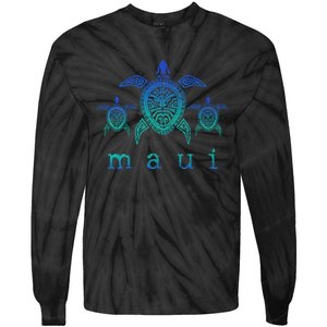 Maui Hawaii Sea Turtles Hawaiian Scuba Diving Souvenir Tie-Dye Long Sleeve Shirt