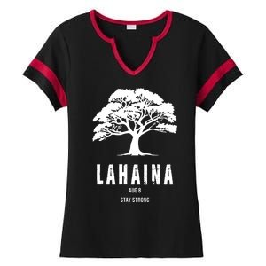 Maui Hawaii Strong Maui Wildfire Lahaina Survivor Ladies Halftime Notch Neck Tee