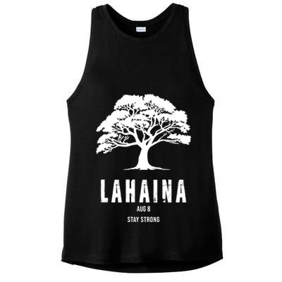 Maui Hawaii Strong Maui Wildfire Lahaina Survivor Ladies PosiCharge Tri-Blend Wicking Tank