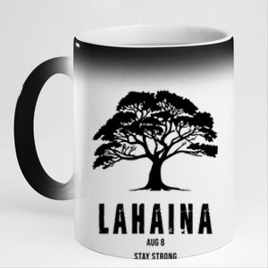 Maui Hawaii Strong Maui Wildfire Lahaina Survivor 11oz Black Color Changing Mug