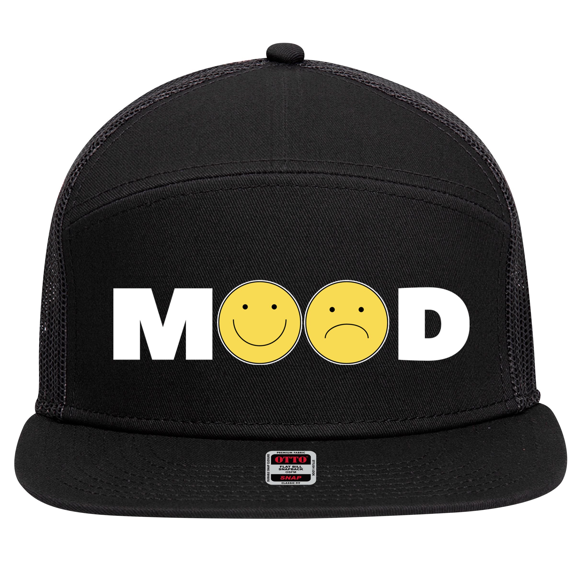 Mood Happy Sad Smile Face 7 Panel Mesh Trucker Snapback Hat