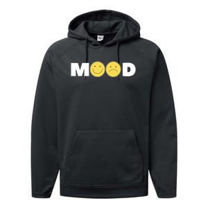 Mood Happy Sad Smile Face Performance Fleece Hoodie