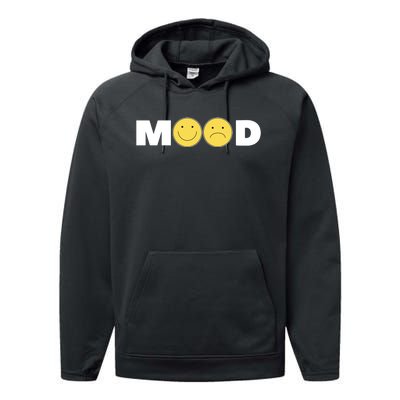 Mood Happy Sad Smile Face Performance Fleece Hoodie