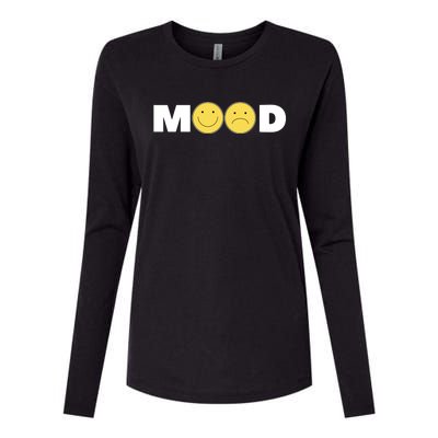 Mood Happy Sad Smile Face Womens Cotton Relaxed Long Sleeve T-Shirt