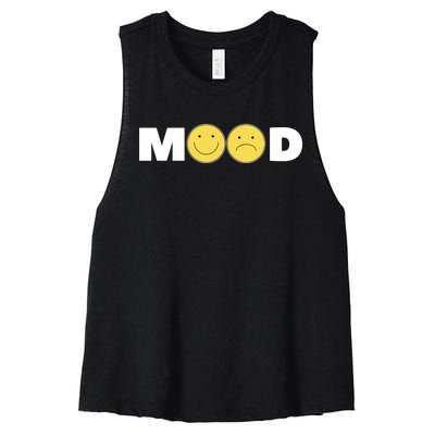 Mood Happy Sad Smile Face Women's Racerback Cropped Tank