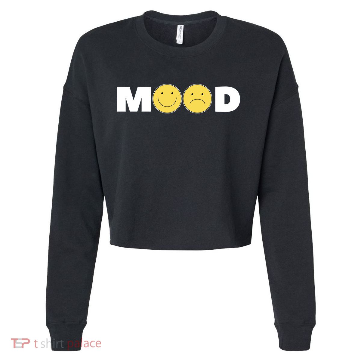Mood Happy Sad Smile Face Cropped Pullover Crew