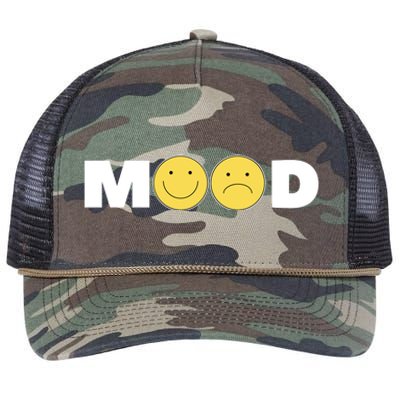 Mood Happy Sad Smile Face Retro Rope Trucker Hat Cap