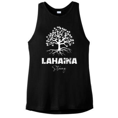 Maui Hawaii Strong Maui Wildfire Lahaina Survivor Ladies PosiCharge Tri-Blend Wicking Tank