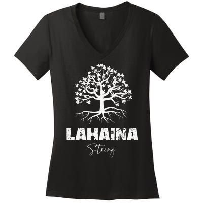 Maui Hawaii Strong Maui Wildfire Lahaina Survivor Women's V-Neck T-Shirt